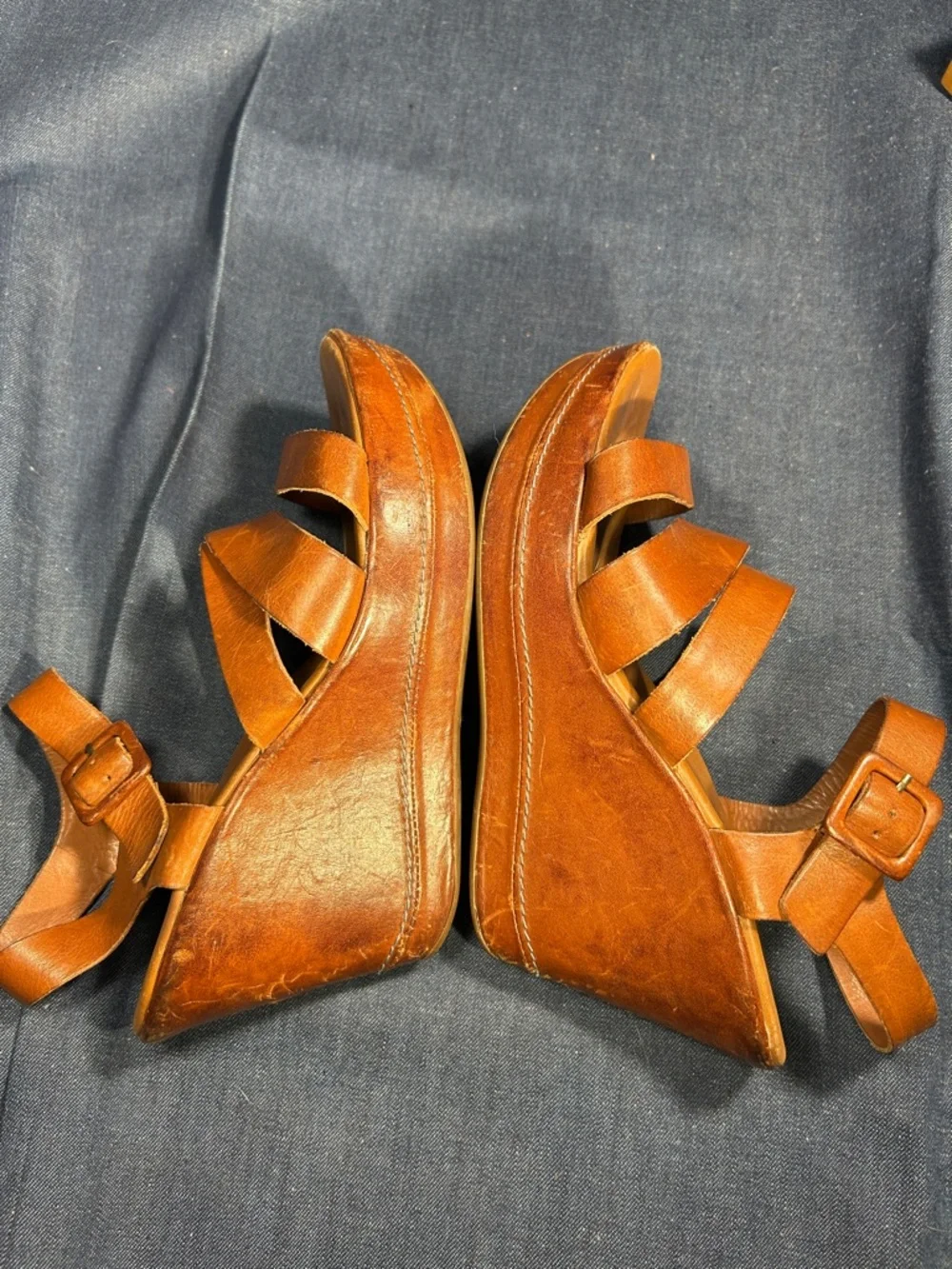 Kork-Ease leather wedge platform sandals shoes